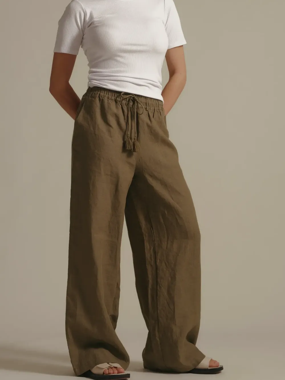 Wide Leg Linen Pants