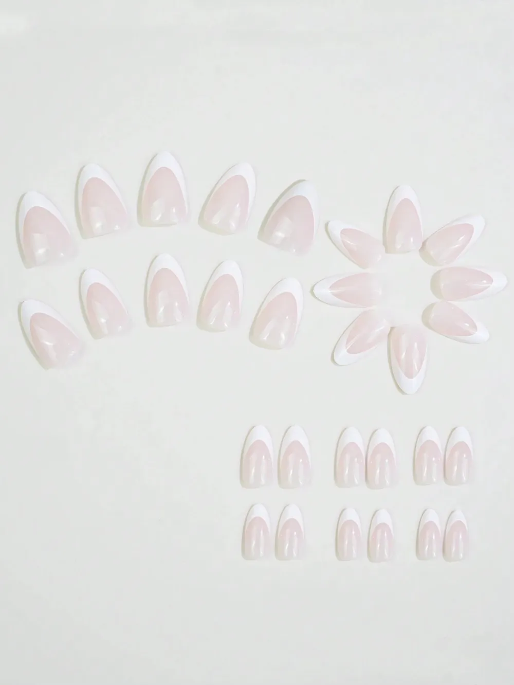 Nailhour Minimalist 30pcs Short Almond Nude French Press On Nails