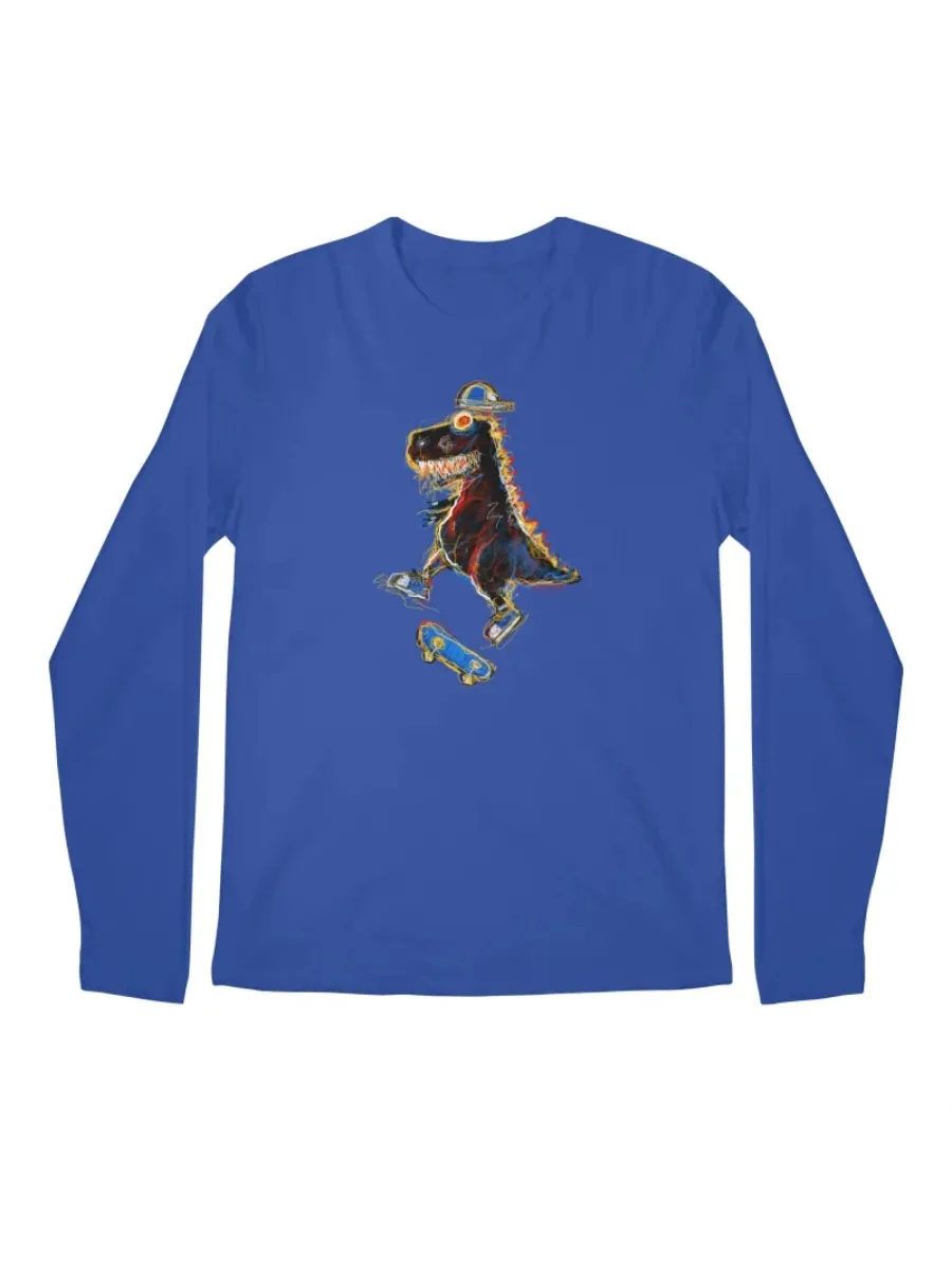 Skateboarding Dinosaur Long Sleeve T-Shirt