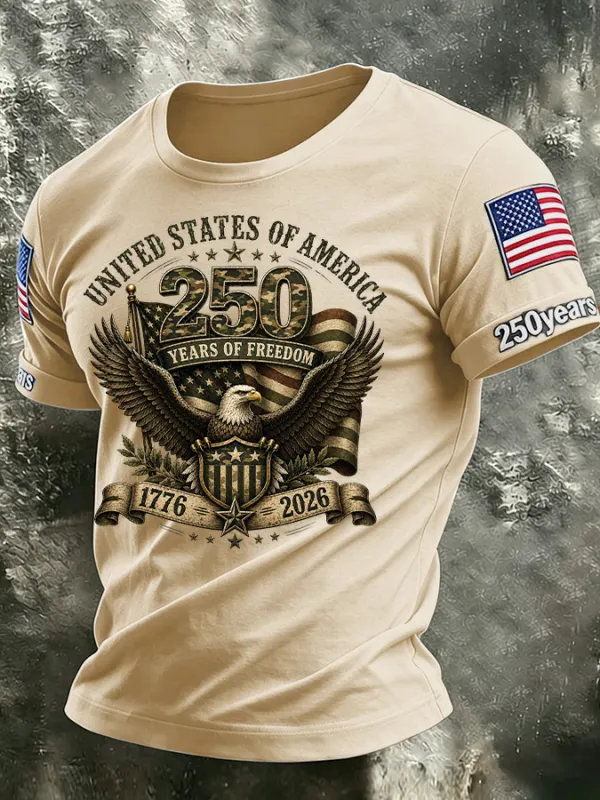 Men'S America Flag Printed Casual T-Shirt
