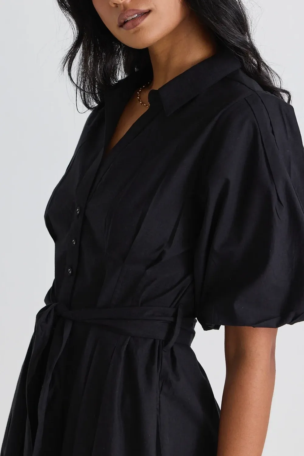 Belted Short - Sleeve Maxi Dress