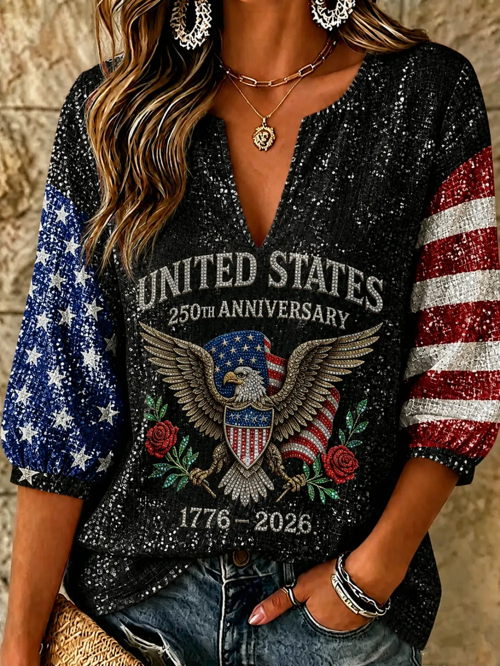 Women's 250th Anniversary Printed Casual Top
