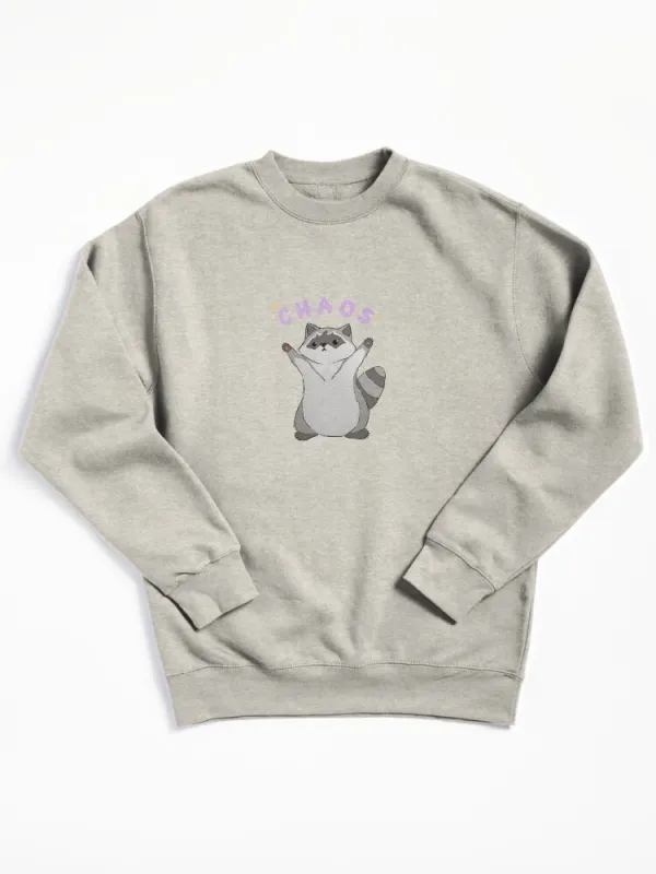 Raccoon Chaos Pullover Sweatshirt