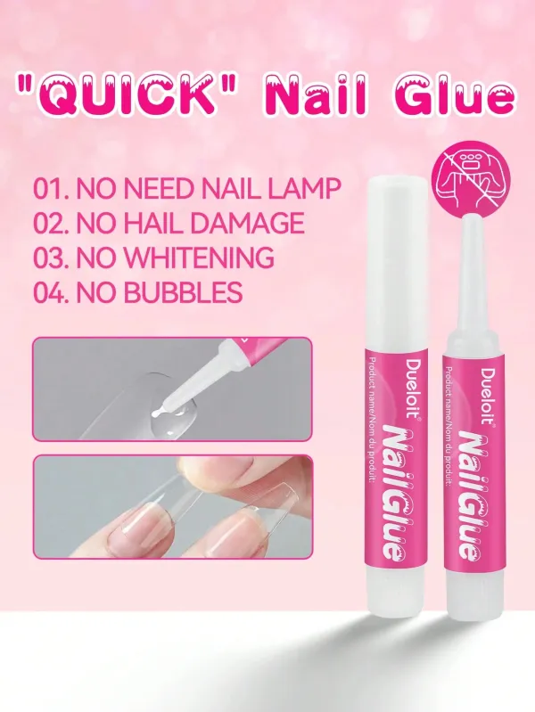 Nailhour 10/20/50/100pcs Nail Glue For Nail Tips & Press-On Nails (2g/pcs)