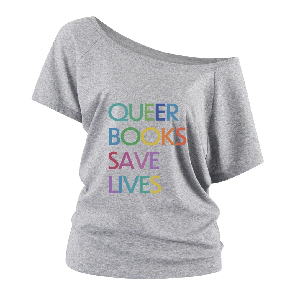 Simple Letters Off Shoulder T-shirts