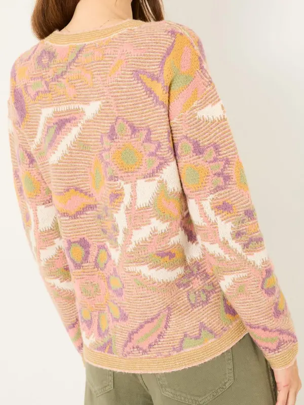 Natural Wilding Knitted Pattern Jumper