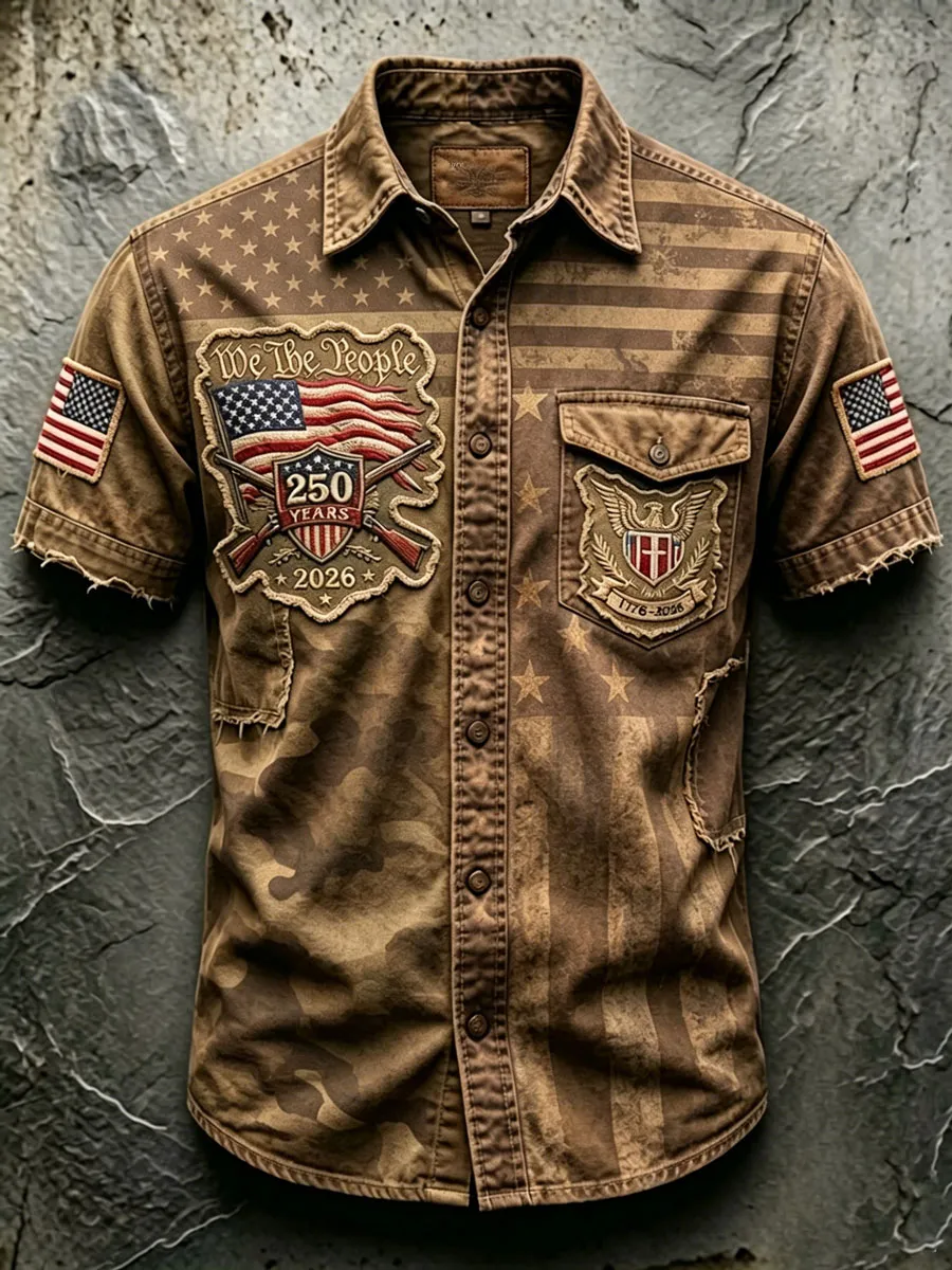 Men'S 250Th Anniversary National Faith Print  Shirt