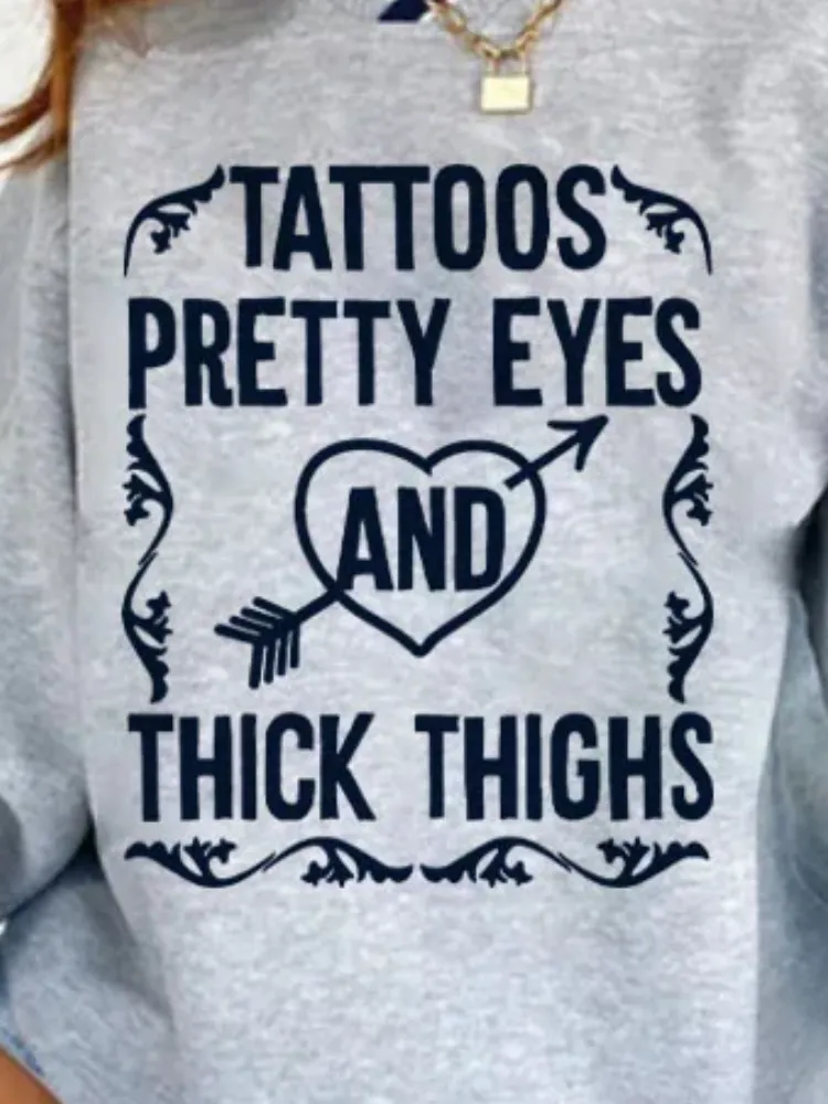 Retro Lettering Print Sweatshirt