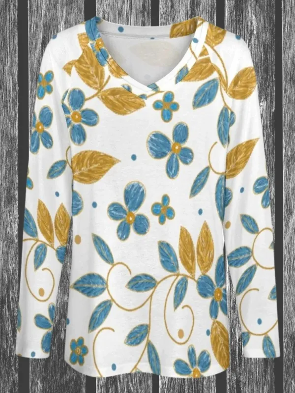 Gold Leaf Floral T-Shirt