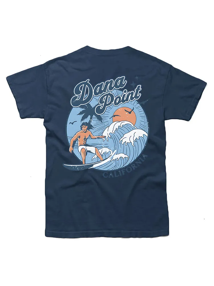 Vintage Surfing Dana Point, California Retro Sunset Surf California T-Shirt