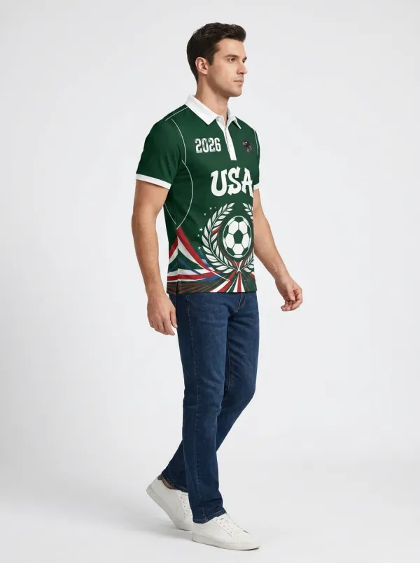 Men's USA Soccer 2026 Eagle Football Printed Polo Shirt