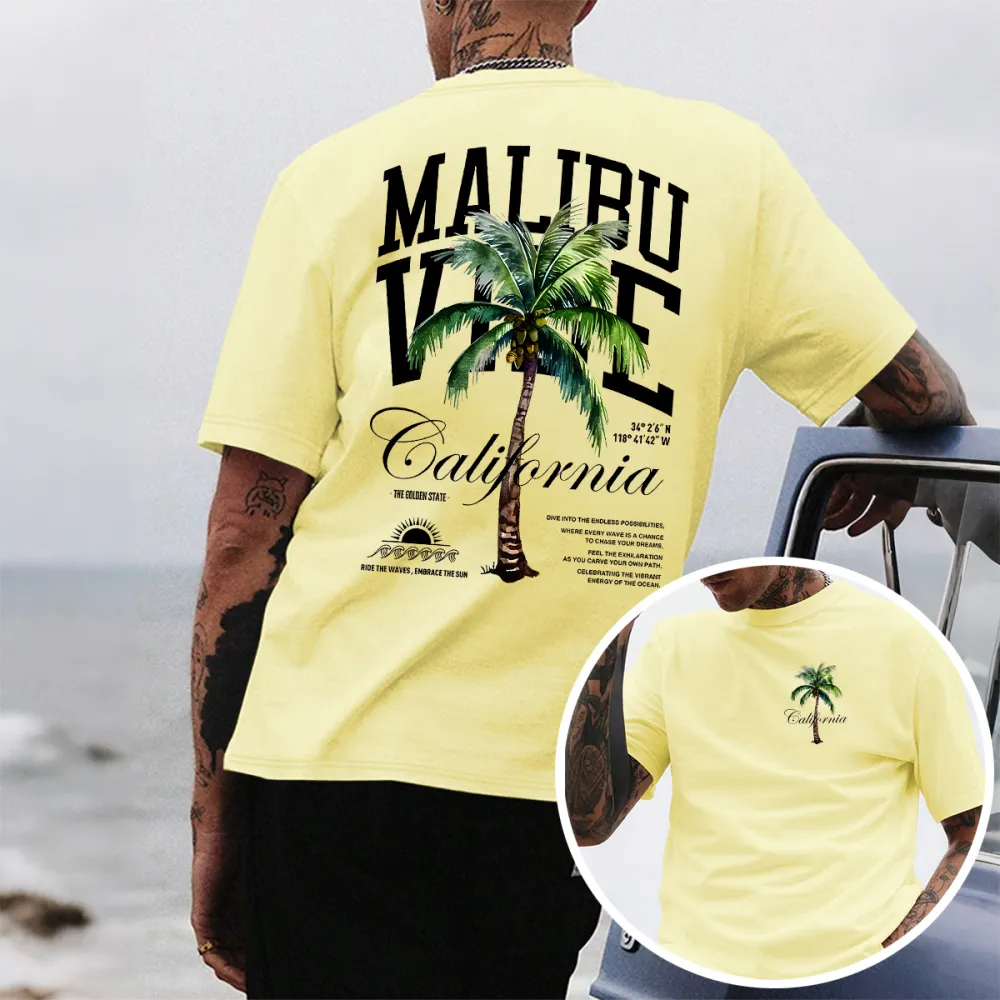 Malibu Inspired Tropical Graphic T-Shirt