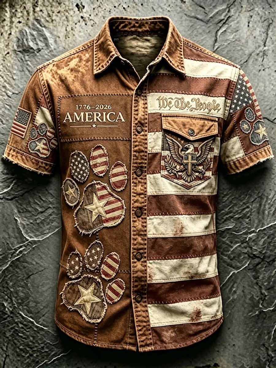 Men'S 250Th Anniversary National Paw Prints Faith Print  Shirt