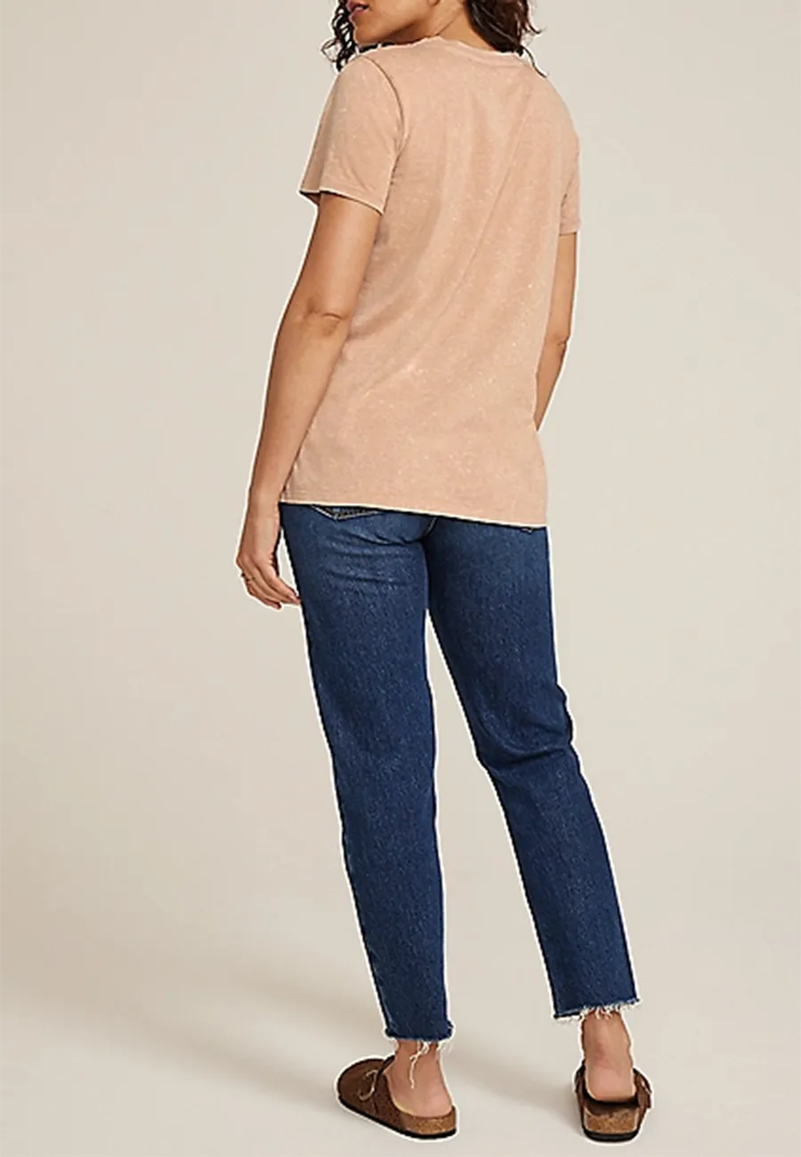 Rose Classic Fit Graphic V-neck Tee