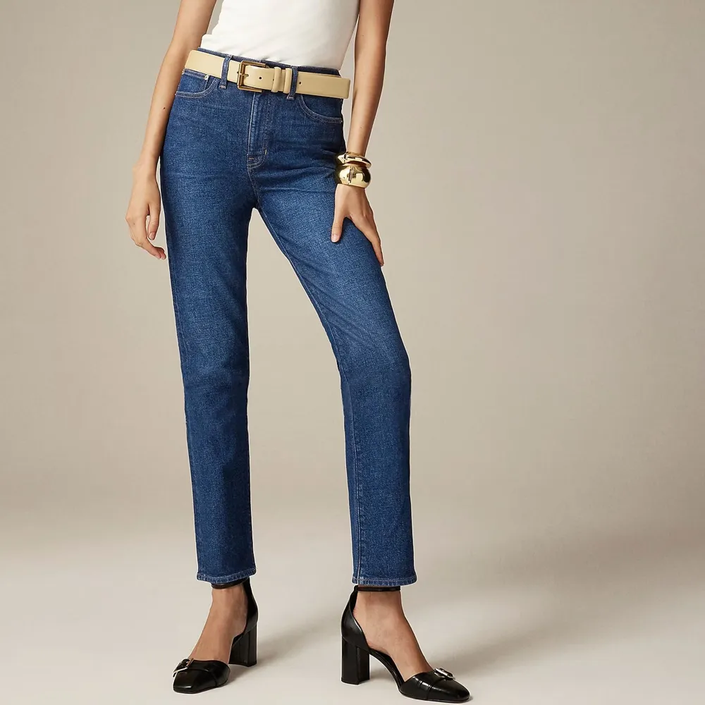 High-Rise Straight Jeans Semi-Stretch