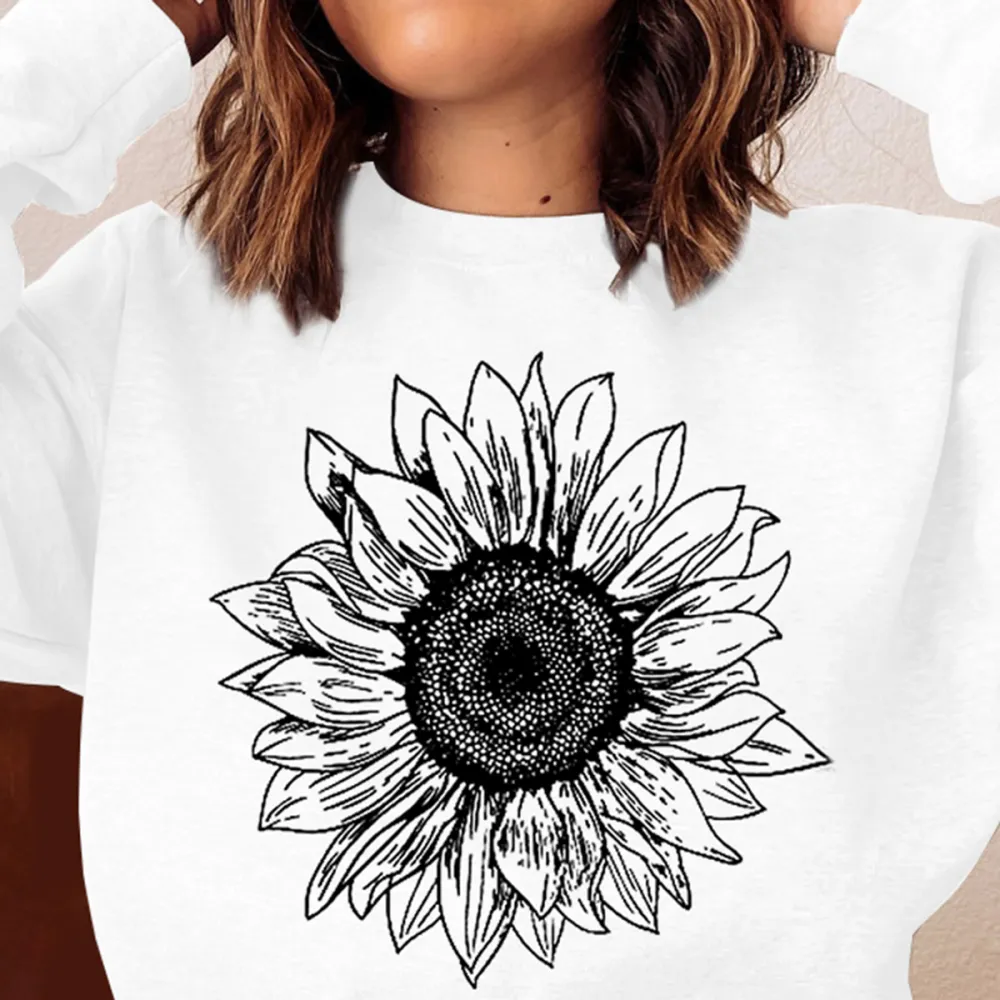 Sunflower Patterned Casual Sweatshirts