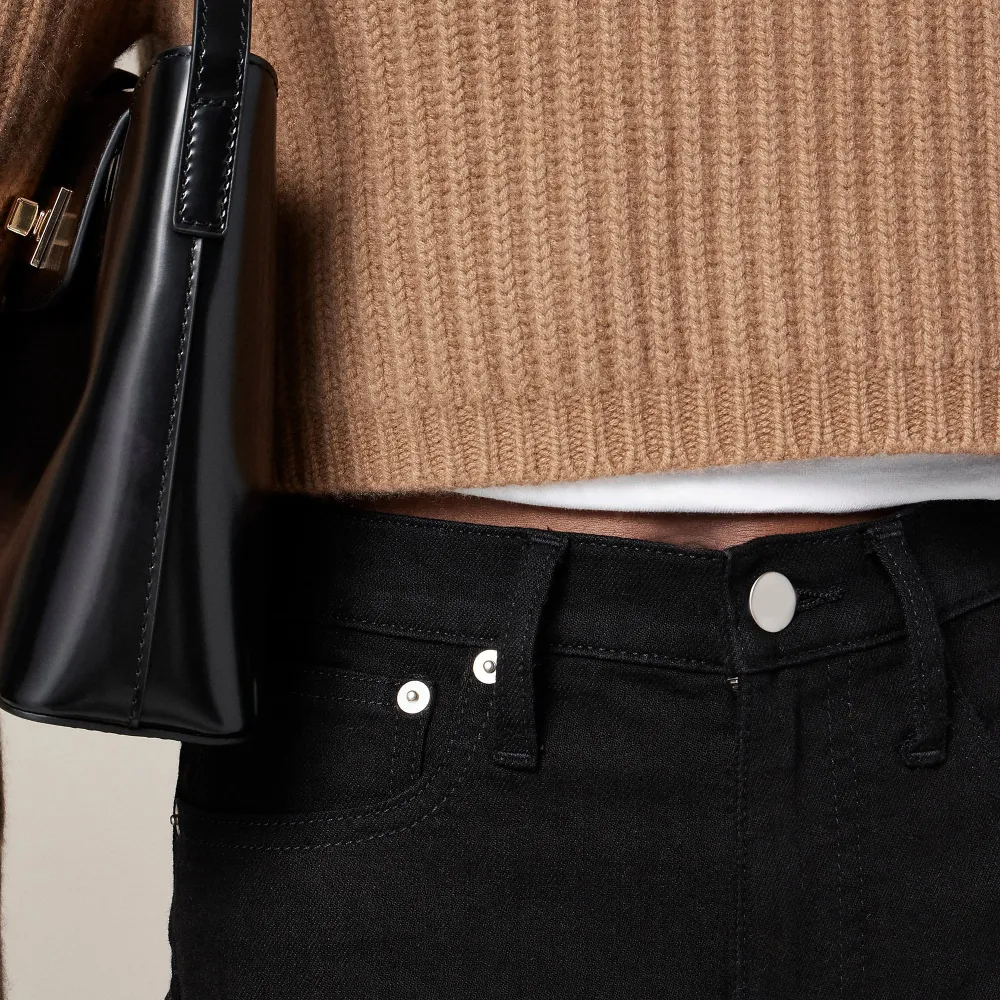 High-Rise Straight Jeans Semi-Stretch