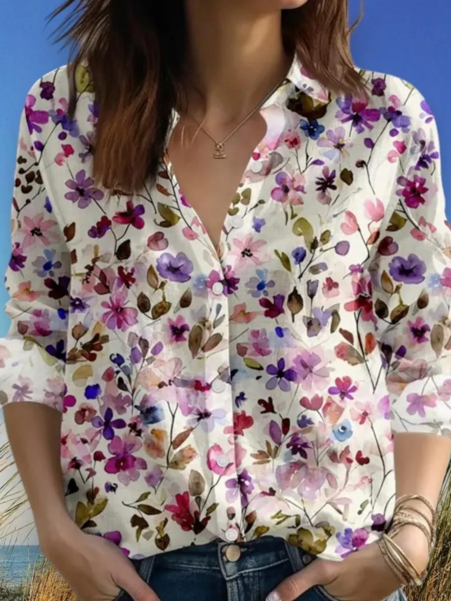 Boho Floral Print Shirt