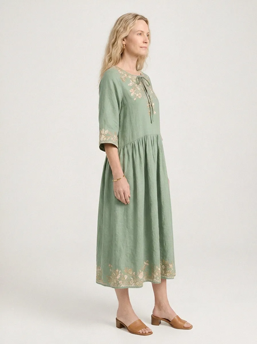 Women's Summer Vacation Daisy Floral Printed Midi Dress