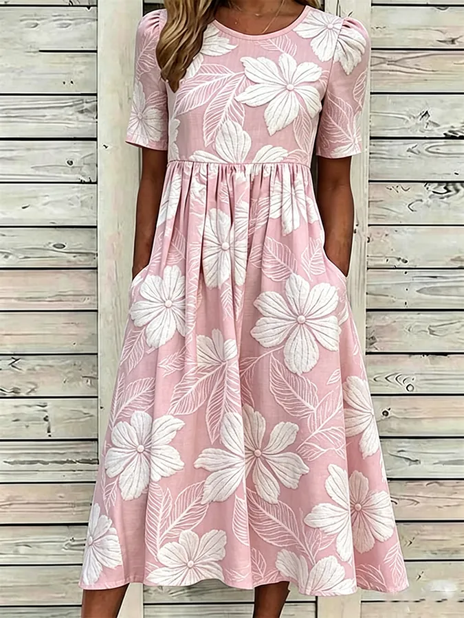 Women's floral short sleeved dress