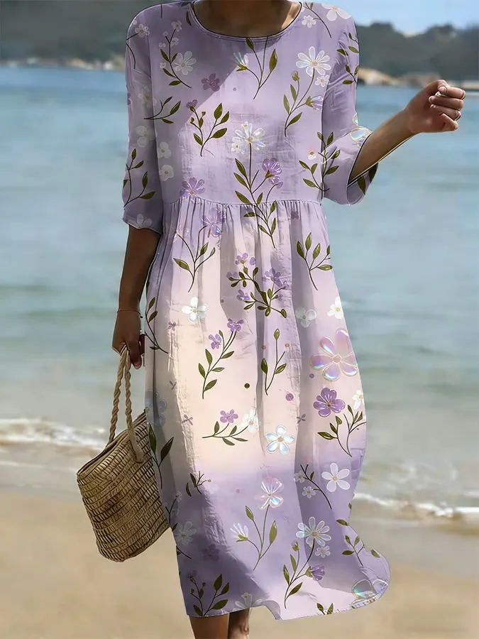 Women's Leisure Vacation Floral Dress