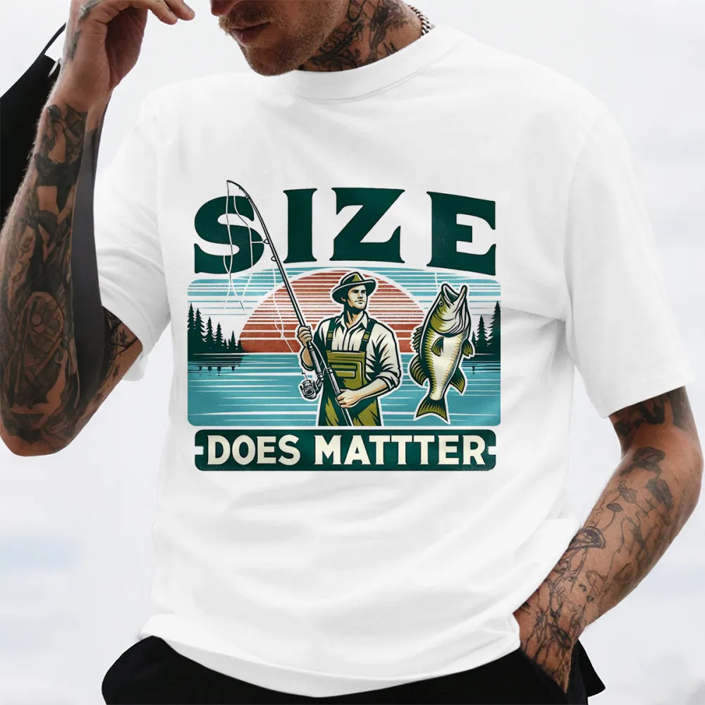 Fishing Character Graphic T-Shirt