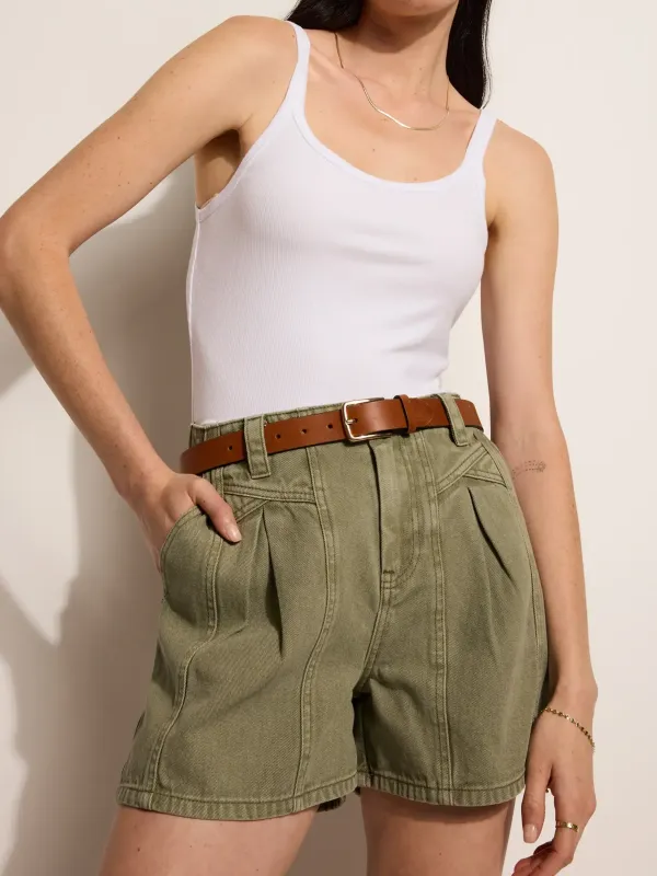 Sage Wash Denim Shorts