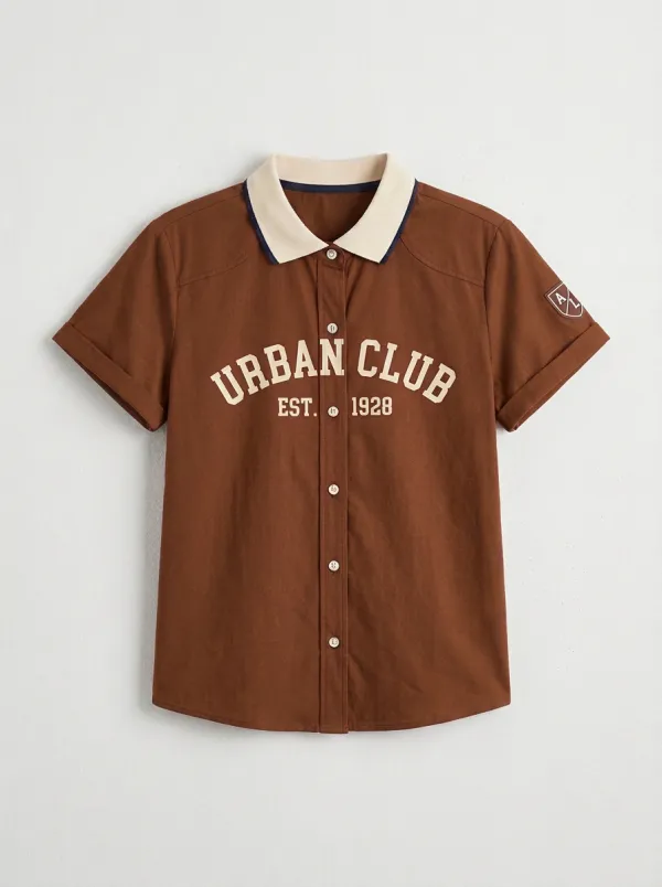 Unisex Urban Club 1928 Varsity Letter Printed Polo Shirt