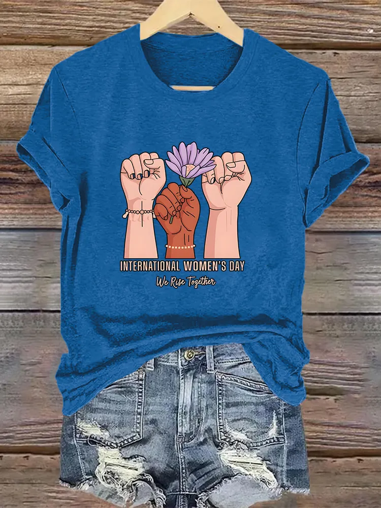 Woman'S International Women'S Day We Right Together Crew Neck Short Sleeve T-Shirt