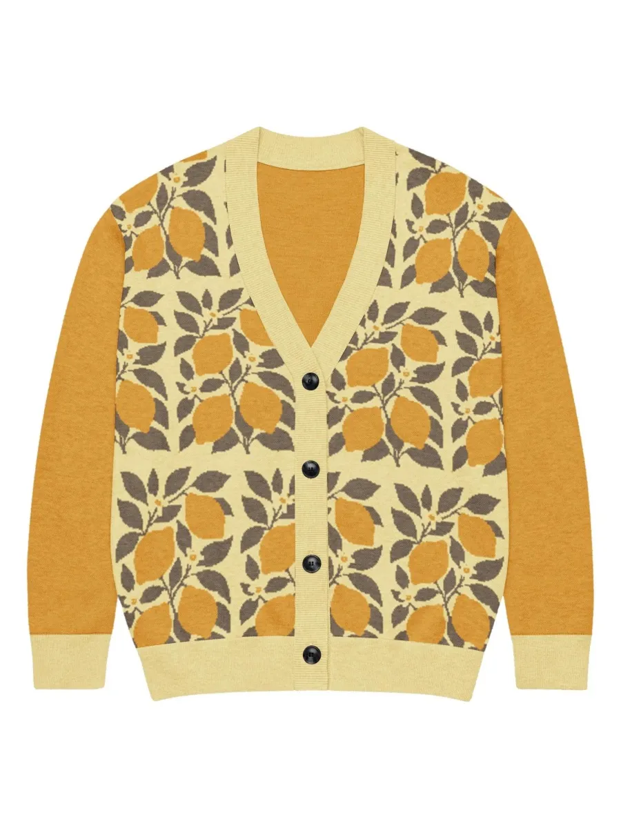 Lemon Button Up Cardigan