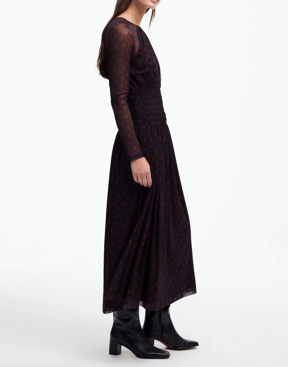 Smocked Midi Dress In Floral