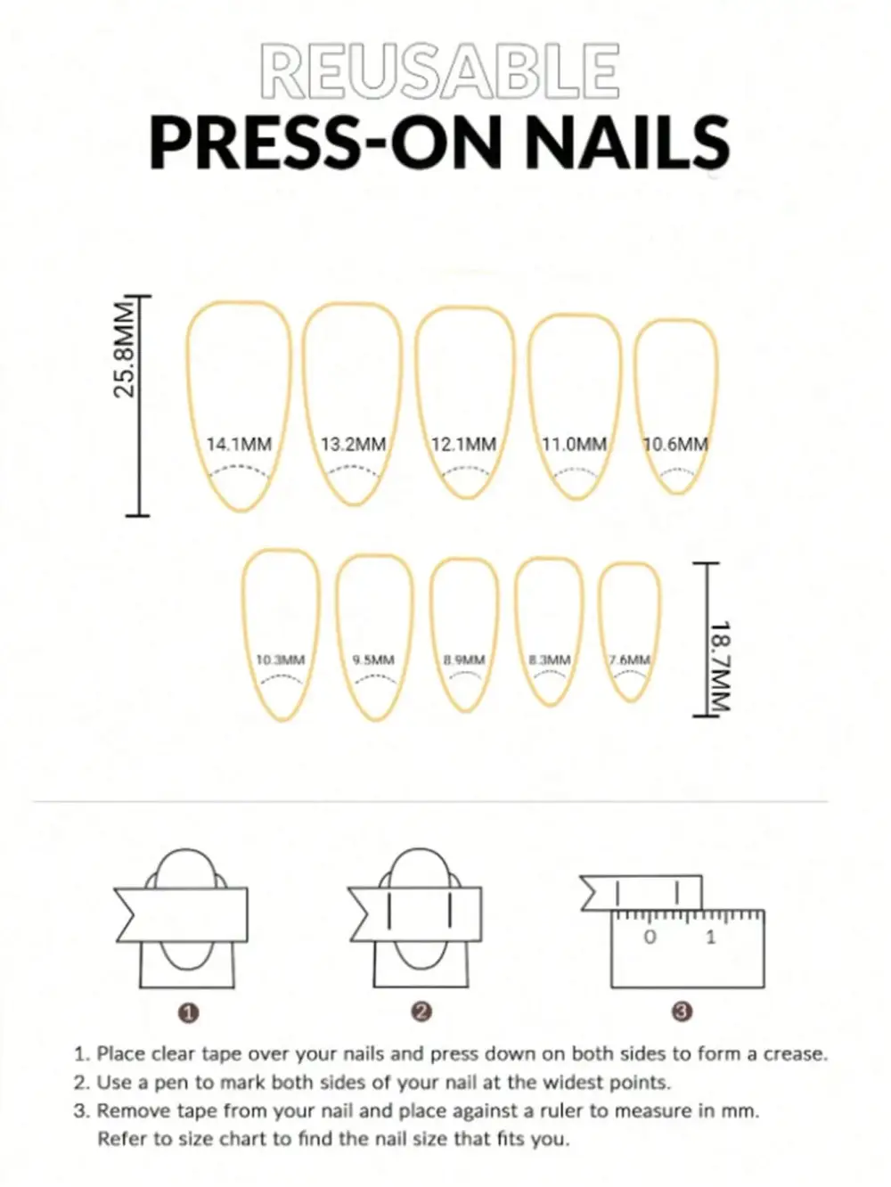 Nailhour 30Pcs French Medium Almond Daily Cat Eye Press On Nails