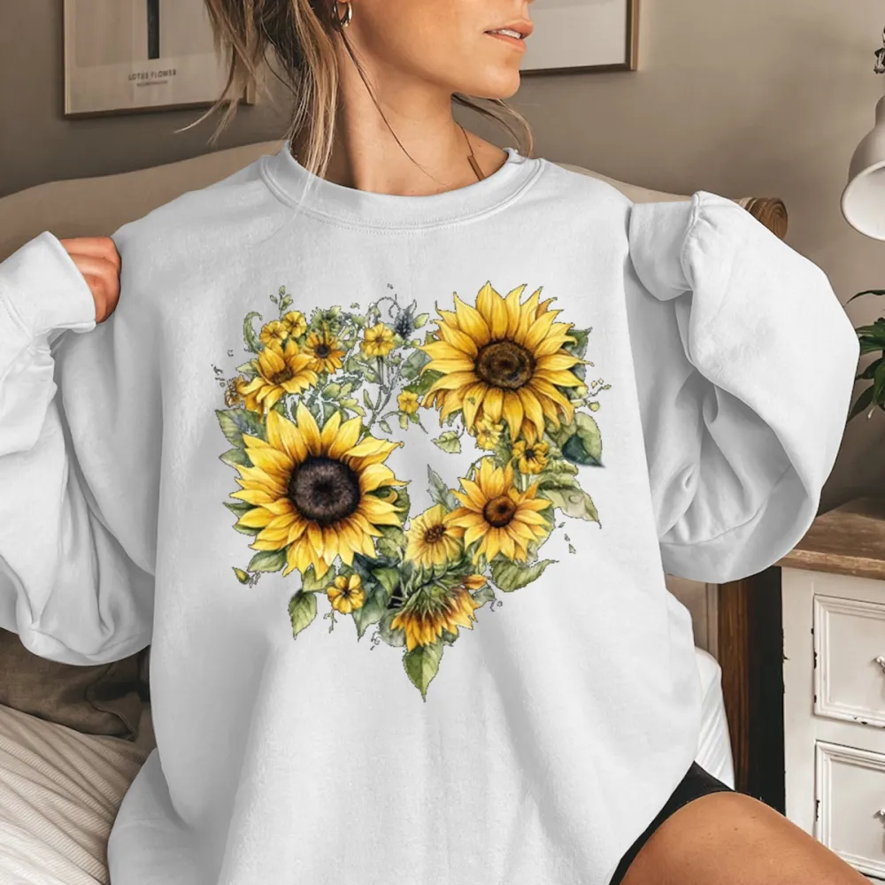 Sunflower Printed Long Sleeve Casual Sweatshirts