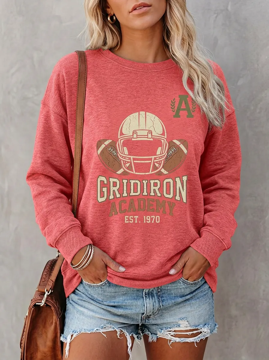 Throwback Helmet Football Graphic Sweatshirt