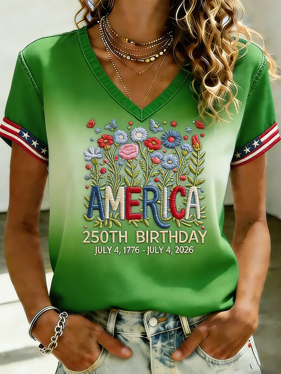 Women's 250th Anniversary Printed Short-Sleeved T-Shirt