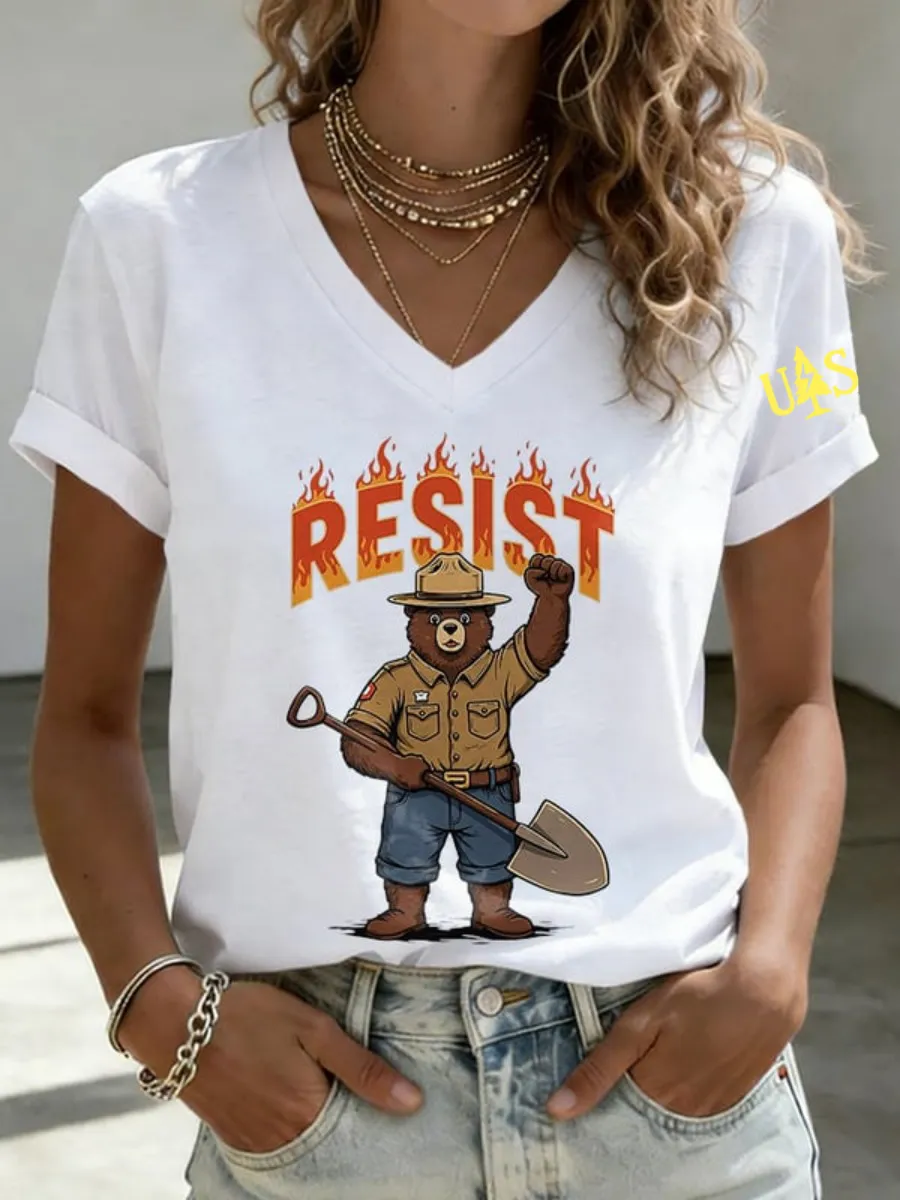 Women's Resist Bear Print T-shirt