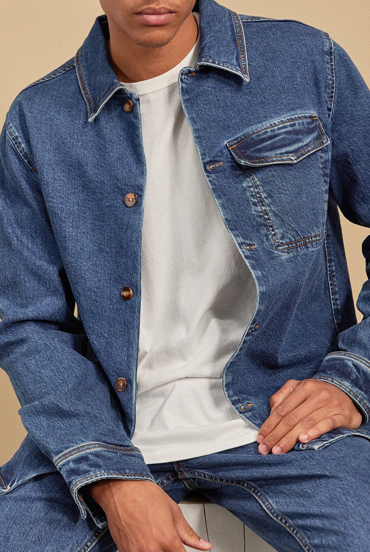 Jensen Indigo Overshirt- Light wash