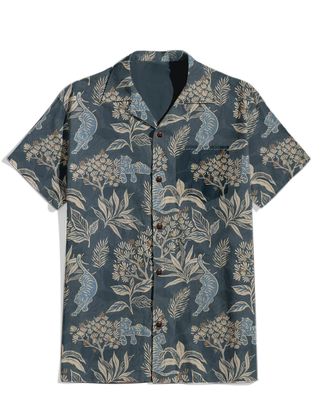 Wildwood Fauna - 100% Cotton Cuban Collar Shirt