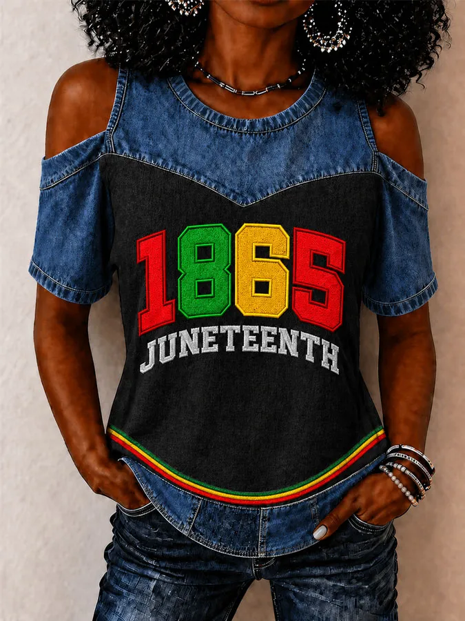 Women'S Casual Juneteenth Printed Short Sleeved T-Shirt