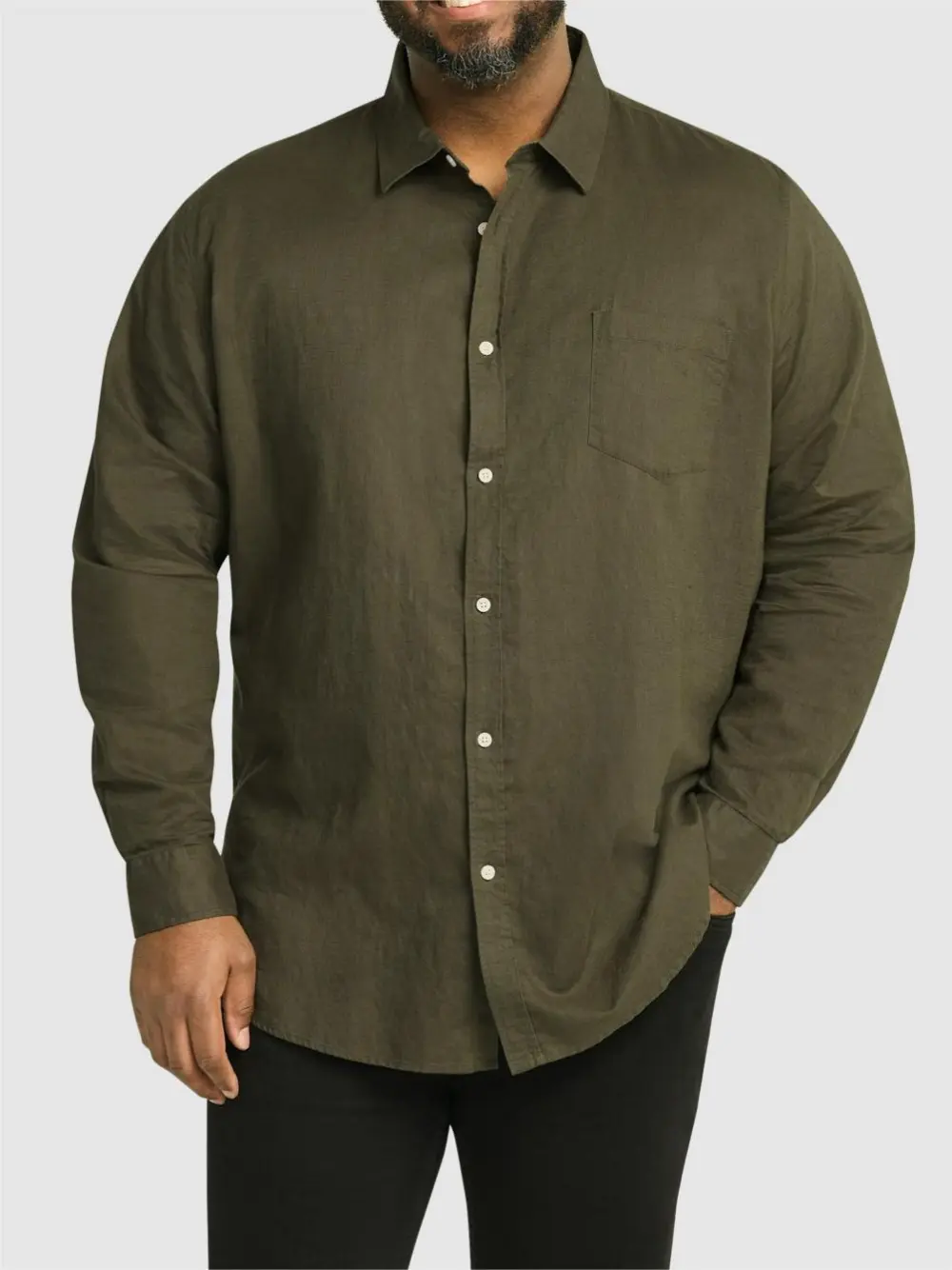 Men's Relaxed Linen Long Sleeve Shirts