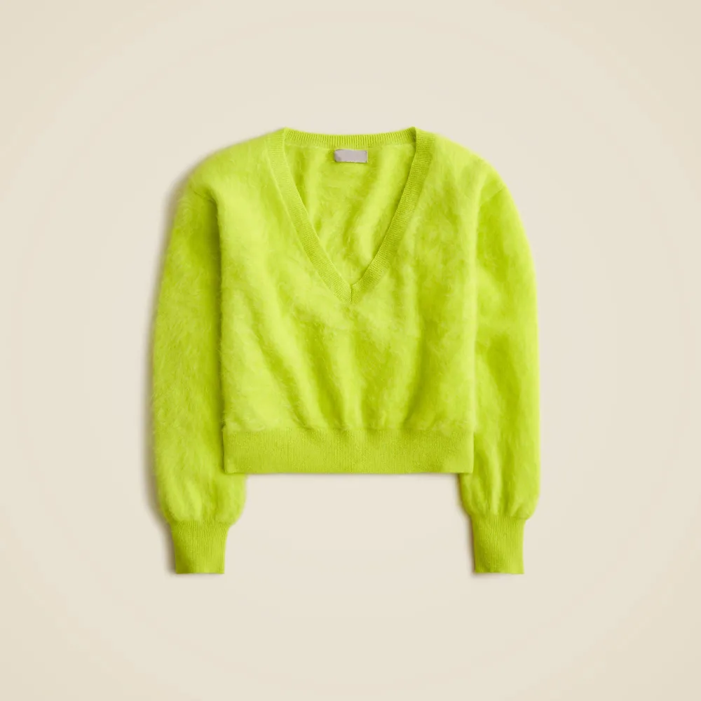 V-Neck Cashmere Cropped Sweaters