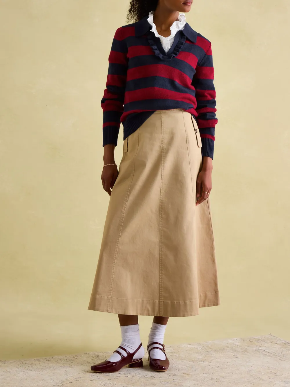 Striped V-Neck Striped Jumper