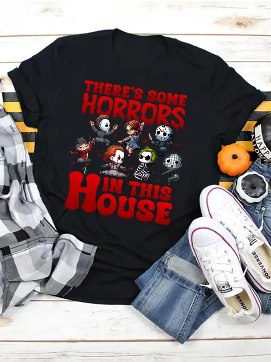 💥LAST DAY SALE 50% OFF💥New There'S Some Horrors In This House Funny Halloween T Shirt