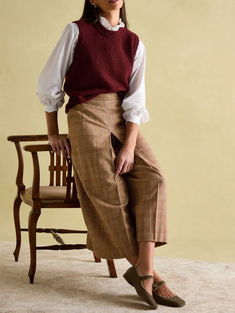 Check Tweed Culottes