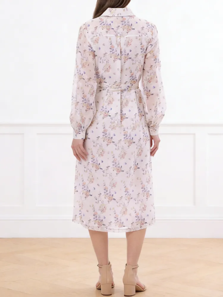 Elegant Flower Printed Midi Dress