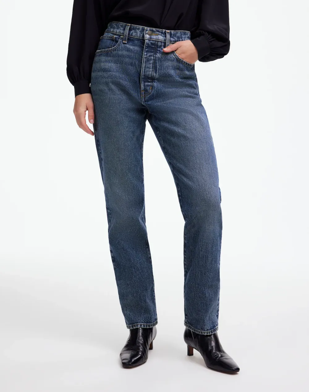Concho Wash Straight Crop Jeans