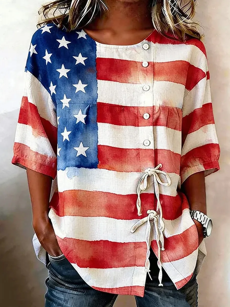Women's American 250th Anniversary Print Top