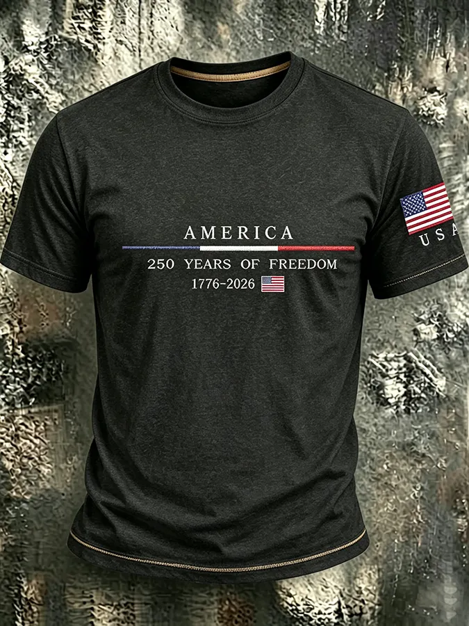 250Th Anniversary Embroidered Printed Round Neck T-Shirt In The United States