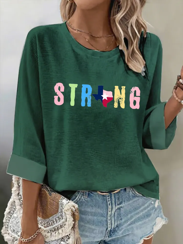 Women'S TEXAS STRONG Daily Breathable Round Neck T-Shirt