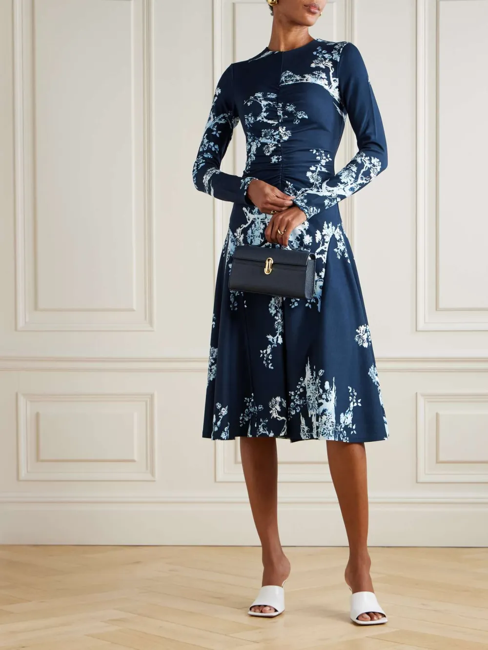 Ruched Waist Floral Dress